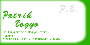 patrik bogyo business card