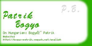 patrik bogyo business card